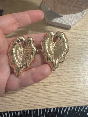 Gold Leaf-Shaped Earrings